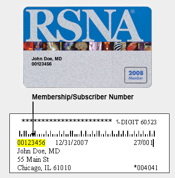 Sample membership card and mailing label